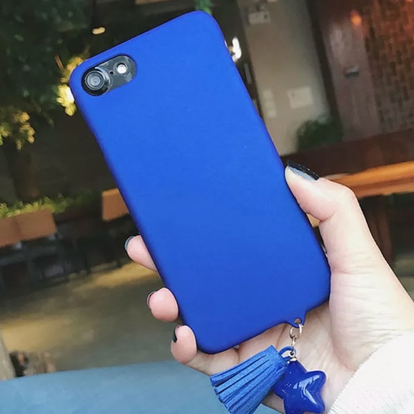 Accessories - NEW iPhone 7+/8+ Cobalt Blue Tassel Charm Case